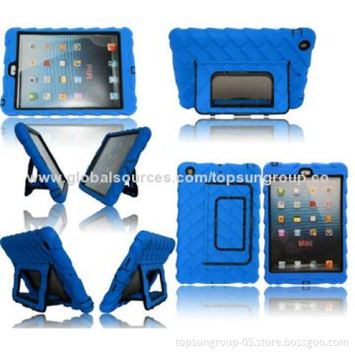 Silicone Cases for iPad Air, Mini, Tyre Pattern with Stent, OEM Orders Welcomed